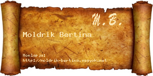 Moldrik Bertina névjegykártya